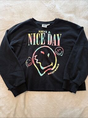 Kids "Have a Nice Day" Black Sweatshirt size large